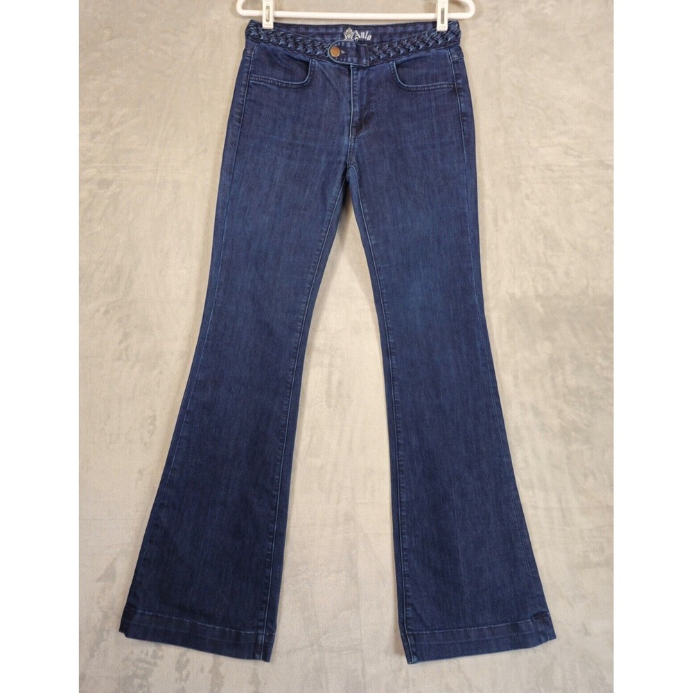 Anlo Womens Jeans Size 28 Wide Leg Boot Cut Flare Dark Wash Denim USA Made
